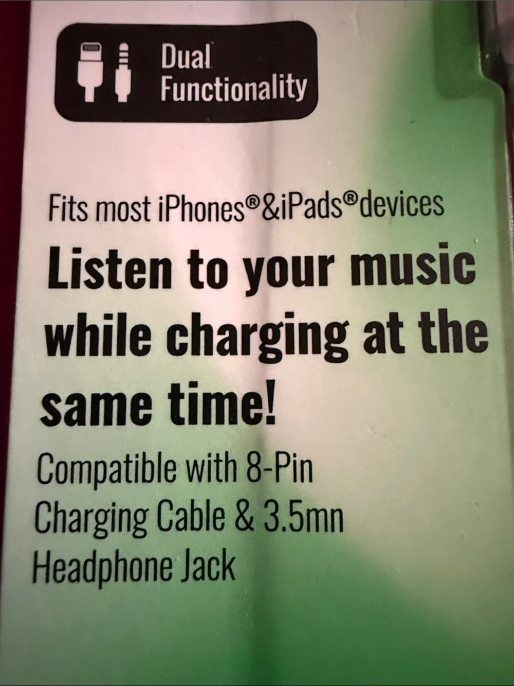 Silver Lightning to 3.5mm Headphone & Charging Adapter — Dual Function